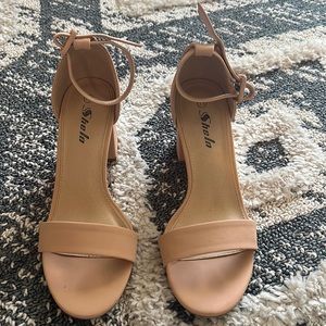 SHEIN | Ankle Strap Nude Block heel